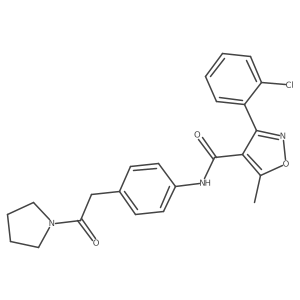 3-(2-chlorophenyl)-5-methyl-N-{4-[2-oxo-2-(pyrrolidin-1-yl)ethyl]phenyl}-1,2-oxazole-4-carboxamide Structure
