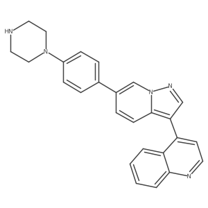 4-[6-[4-(1-Piperazinyl)phenyl]pyrazolo[1,5-a]pyridin-3-yl]quinoline结构式