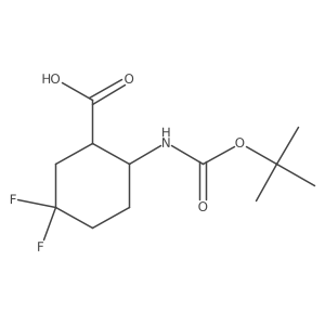 (1S,2R)-2-((tert-Butoxycarbonyl)amino)-5,5-difluorocyclohexane-1-carboxylic acid结构式