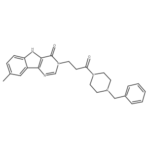 3-(3-(4-benzylpiperazin-1-yl)-3-oxopropyl)-8-methyl-3H-pyrimido[5,4-b]indol-4(5H)-one Structure