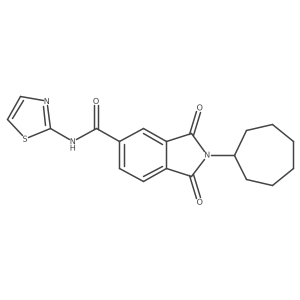 2-cycloheptyl-1,3-dioxo-N-(1,3-thiazol-2-yl)-2,3-dihydro-1H-isoindole-5-carboxamide Structure