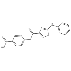 N-(4-carbamoylphenyl)-2-(phenylamino)thiazole-4-carboxamide结构式