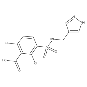2,6-Dichloro-3-[[(1H-pyrazol-4-ylmethyl)amino]sulfonyl]benzoic acid结构式