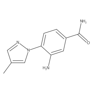 3-amino-4-(4-methyl-1H-pyrazol-1-yl)benzamide结构式