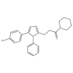 2-((5-(4-bromophenyl)-1-phenyl-1H-imidazol-2-yl)thio)-1-(piperidin-1-yl)ethanone结构式