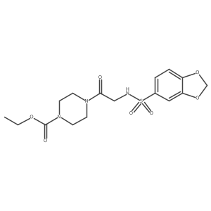Ethyl 4-[2-[(1,3-benzodioxol-5-ylsulfonyl)amino]acetyl]-1-piperazinecarboxylate Structure