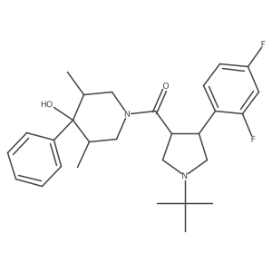 (3R,4S,5S)-1-{[(3R,4S)-1-tert-Butyl-4-(2,4-difluorophenyl)pyrrolidin-3-yl]carbonyl}-3,5-dimethyl-4-phenylpiperidin-4-ol Structure