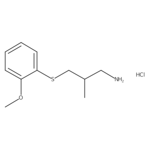 1-[(3-Amino-2-methylpropyl)sulfanyl]-2-methoxybenzene hydrochloride结构式