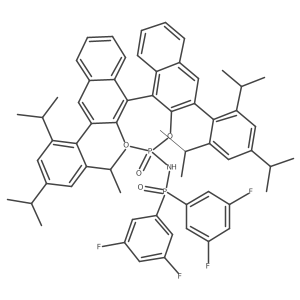 P,P-Bis(3,5-difluorophenyl)-N-((11bS)-4-oxido-2,6-bis(2,4,6-triisopropylphenyl)dinaphtho[2,1-d:1',2'-f][1,3,2]dioxaphosphepin-4-yl)phosphinic amide结构式