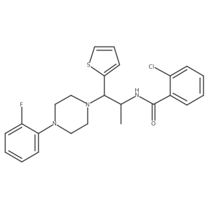 2-chloro-N-{1-[4-(2-fluorophenyl)piperazin-1-yl]-1-(thiophen-2-yl)propan-2-yl}benzamide结构式