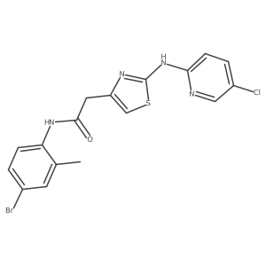 N-(4-bromo-2-methylphenyl)-2-(2-((5-chloropyridin-2-yl)amino)thiazol-4-yl)acetamide结构式