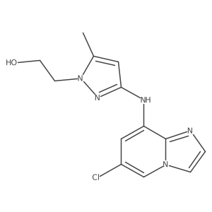 2-(3-(6-chloroimidazo[1,2-a]pyridin-8-ylamino)-5-methyl-1H-pyrazol-1-yl)ethanol结构式