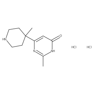 2-Methyl-6-(4-methylpiperidin-4-yl)pyrimidin-4-ol dihydrochloride结构式