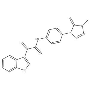 2-(1H-indol-3-yl)-N-(4-(4-methyl-5-oxo-4,5-dihydro-1H-tetrazol-1-yl)phenyl)-2-oxoacetamide结构式