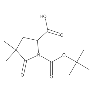 (R)-1-(tert-butoxycarbonyl)-4,4-dimethyl-5-oxopyrrolidine-2-carboxylic acid结构式