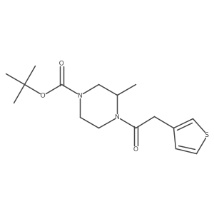 tert-Butyl 3-methyl-4-(2-(thiophen-3-yl)acetyl)piperazine-1-carboxylate Structure