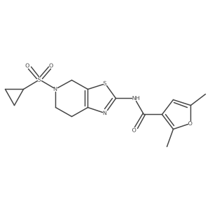 N-[5-(cyclopropanesulfonyl)-4H,5H,6H,7H-[1,3]thiazolo[5,4-c]pyridin-2-yl]-2,5-dimethylfuran-3-carboxamide结构式