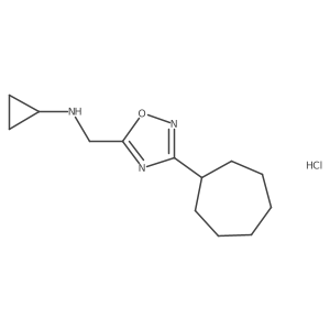 N-[(3-cycloheptyl-1,2,4-oxadiazol-5-yl)methyl]cyclopropanamine hydrochloride结构式