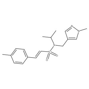 N-[(1-methyl-1H-pyrazol-4-yl)methyl]-2-(4-methylphenyl)-N-(propan-2-yl)ethene-1-sulfonamide Structure