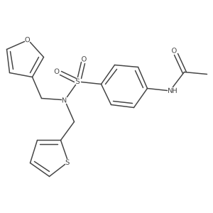 N-(4-(N-(furan-3-ylmethyl)-N-(thiophen-2-ylmethyl)sulfamoyl)phenyl)acetamide Structure
