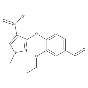 3-Ethoxy-4-((1-methyl-4-nitro-1H-pyrazol-3-yl)oxy)benzaldehyde Structure