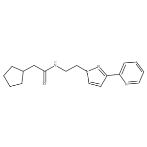 2-cyclopentyl-N-(2-(3-(pyridin-2-yl)-1H-pyrazol-1-yl)ethyl)acetamide Structure