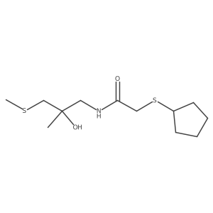 2-(cyclopentylthio)-N-(2-hydroxy-2-methyl-3-(methylthio)propyl)acetamide Structure