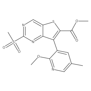 Methyl 7-(2-methoxy-5-methylpyridin-3-yl)-2-methylsulfonylthieno[3,2-d]pyrimidine-6-carboxylate Structure