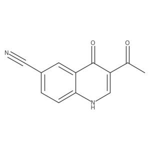 3-Acetyl-4-oxo-1,4-dihydroquinoline-6-carbonitrile结构式
