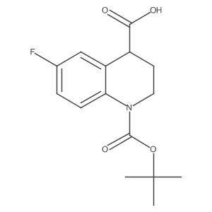 1-(tert-Butoxycarbonyl)-6-fluoro-1,2,3,4-tetrahydroquinoline-4-carboxylic acid结构式