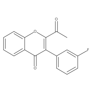 2-Acetyl-3-(3-fluorophenyl)-4H-1-benzopyran-4-one Structure