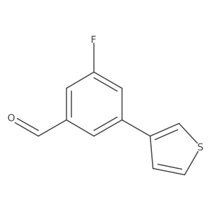 3-Fluoro-5-thiophen-3-ylbenzaldehyde结构式