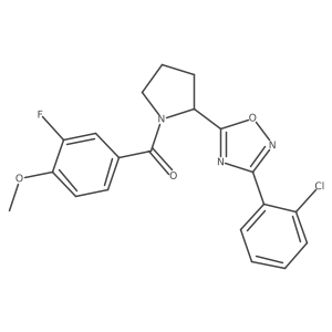 3-(2-Chlorophenyl)-5-[1-(3-fluoro-4-methoxybenzoyl)pyrrolidin-2-yl]-1,2,4-oxadiazole结构式