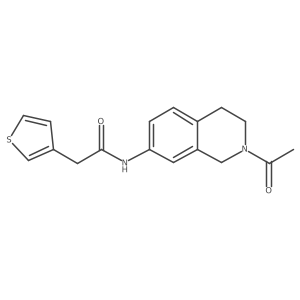 N-(2-acetyl-1,2,3,4-tetrahydroisoquinolin-7-yl)-2-(thiophen-3-yl)acetamide结构式