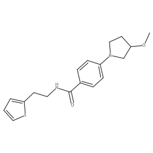 4-(3-methoxypyrrolidin-1-yl)-N-(2-(thiophen-2-yl)ethyl)benzamide Structure