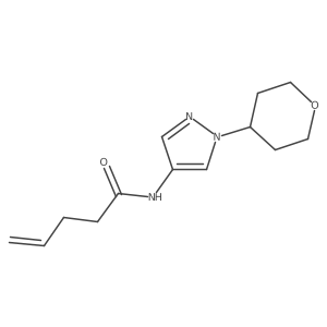 N-(1-(tetrahydro-2H-pyran-4-yl)-1H-pyrazol-4-yl)pent-4-enamide结构式