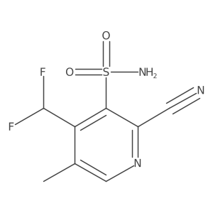 2-Cyano-4-(difluoromethyl)-5-methylpyridine-3-sulfonamide结构式