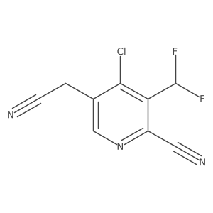 4-Chloro-5-(cyanomethyl)-3-(difluoromethyl)picolinonitrile结构式