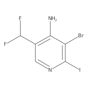 3-Bromo-5-(difluoromethyl)-2-iodopyridin-4-amine Structure