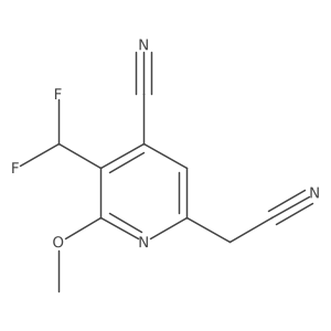 4-Cyano-3-(difluoromethyl)-2-methoxypyridine-6-acetonitrile Structure