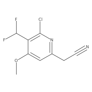 2-(6-Chloro-5-(difluoromethyl)-4-methoxypyridin-2-yl)acetonitrile结构式