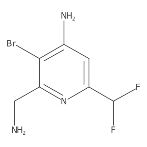 2-(Aminomethyl)-3-bromo-6-(difluoromethyl)pyridin-4-amine结构式