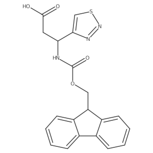 (3R)-3-({[(9H-fluoren-9-yl)methoxy]carbonyl}amino)-3-(1,2,3-thiadiazol-4-yl)propanoic acid Structure