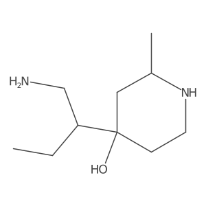 4-(1-Aminobutan-2-yl)-2-methylpiperidin-4-ol结构式