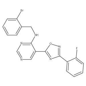 N-(2-bromobenzyl)-5-(3-(2-fluorophenyl)-1,2,4-oxadiazol-5-yl)pyrimidin-4-amine结构式