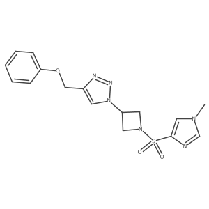 1-(1-((1-methyl-1H-imidazol-4-yl)sulfonyl)azetidin-3-yl)-4-(phenoxymethyl)-1H-1,2,3-triazole结构式