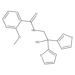 N-(2-(furan-2-yl)-2-hydroxy-2-(thiophen-3-yl)ethyl)-2-methoxybenzamide结构式