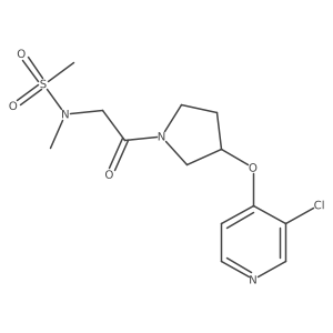 N-(2-(3-((3-chloropyridin-4-yl)oxy)pyrrolidin-1-yl)-2-oxoethyl)-N-methylmethanesulfonamide Structure