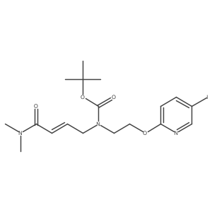 tert-butyl (E)-(4-(dimethylamino)-4-oxobut-2-en-1-yl)(2-((5-iodopyridin-2-yl)oxy)ethyl)carbamate Structure