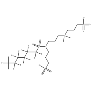 N,N-Dimethyl-N-(3-sulfopropyl)-3-[(3-sulfopropyl)[(perfluorohexyl)sulfonyl]amino]-1-propanaminium结构式
